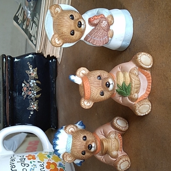 Vintage 1980s Homco Home Interiors Thanksgiving bears 🐻 #5312 - Picture 1 of 3